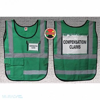 DISASTER MANAGEMENT SYSTEMS H6445 Safety Vest Green Legend Insert Univsl, 20XM04