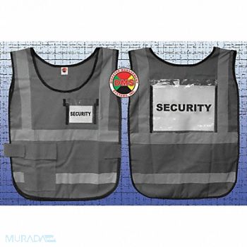 DISASTER MANAGEMENT SYSTEMS H6445 Safety Vest Gray Legend Insert Universal, 20XM06