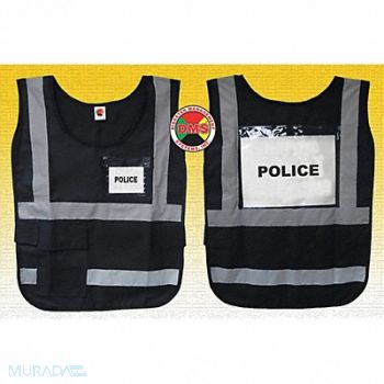 DISASTER MANAGEMENT SYSTEMS H6445 Safety Vest Black Legend Insert Univsl, 20XM07