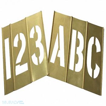 GRAINGER APPROVED STENCIL NUMB LTR KIT 6 In BRASS 92PCS, 20Y504