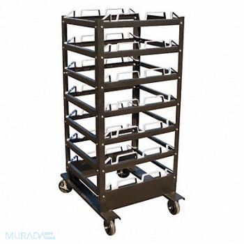 VISIONTRON Storage Cart 24 Posts Black, 20YT88