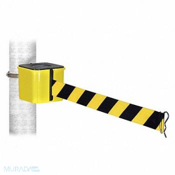 RETRACTA-BELT Warehouse Barrier 25ft Black/Yellow Belt, 20YU49