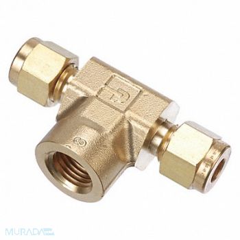 PARKER Tee Brass A-LOKxF 3/8Inx1/4In, 20YY59