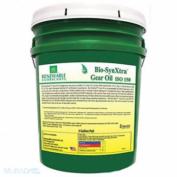 RENEWABLE LUBRICANTS Biodegradable EP Gear Oil 5 Gal, 21A521