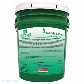 RENEWABLE LUBRICANTS ChainWireRope Lube 5 gal Pail, 21A536