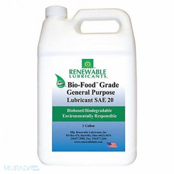 RENEWABLE LUBRICANTS 1 gal Jug Lubricant, 21A544