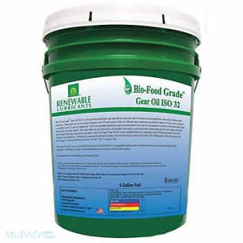 RENEWABLE LUBRICANTS Food Grade Gear Oil 5 Gal, 21A556