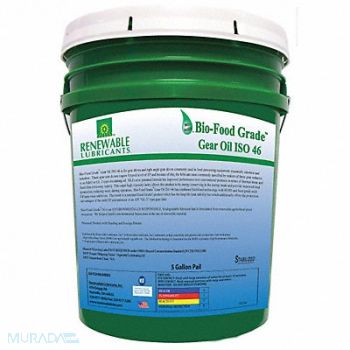 RENEWABLE LUBRICANTS Food Grade Gear Oil 5 Gal, 21A558