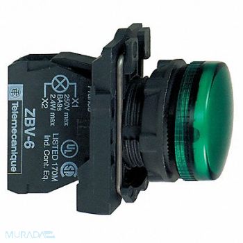 SCHNEIDER ELECTRIC Pilot Light LED 240V Green, 21AG57