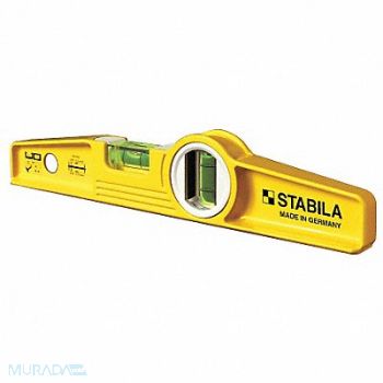 STABILA Torpedo Level Aluminum 10 in L 2 Vials, 21CK24