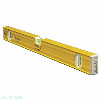 STABILA Box Level Aluminum 48 in L 3 Vials, 21CK38