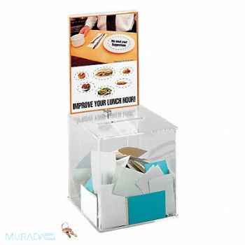 SAFCO Collection Box Large Acrylic Clear, 619U16