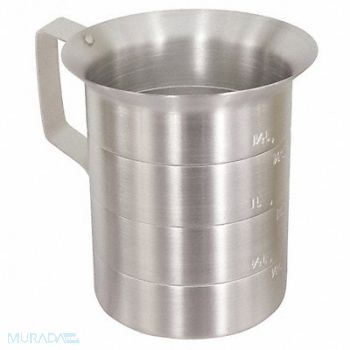 CRESTWARE Measuring Cup Aluminum 4 qt. Liquid, 21D744