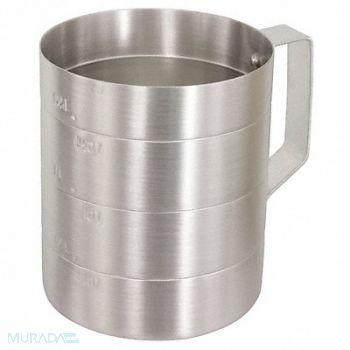 CRESTWARE Measuring Cup Aluminum 4 qt. Dry, 21D745