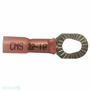 VELVAC Ring Terminal Red 22 AWG 18 AWG PK10, 21DG45