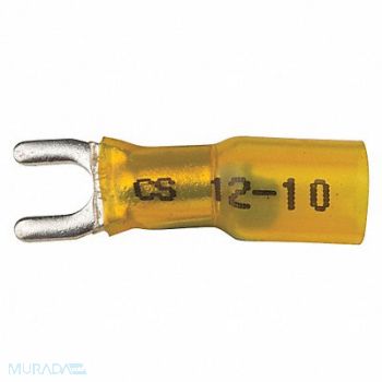 VELVAC Fork Terminal Tin Copper Yellow PK10, 21DG63