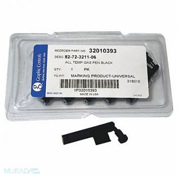 GRAPHIC CONTROLS Chart Recorder Pen Black PK6, 21EK72