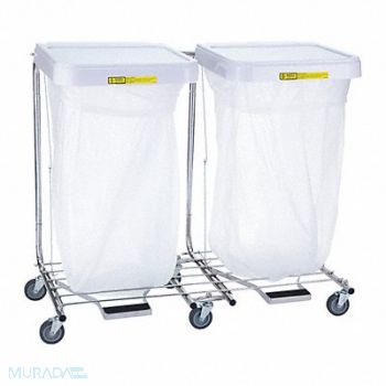 R B WIRE PRODUCTS INC. Laundry Hamper Cart 2 Comp Gray 6 cu ft, 21EP74