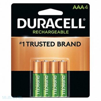 DURACELL Rechargeable Battery AAA 1.2VDC PK4, 21LN86