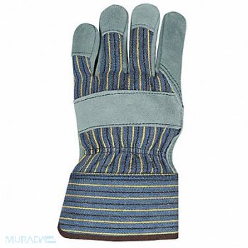 MCR SAFETY Leather Palm Glove Cowhide Shirred L, 21NM30