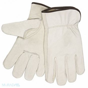 MCR SAFETY H4823 Leather Gloves Cream 3XL PR, 21NM34