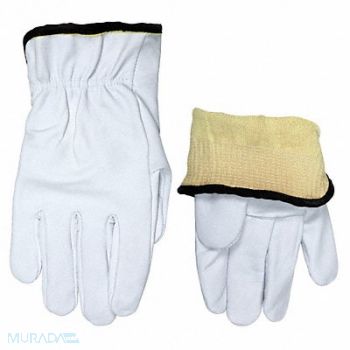 MCR SAFETY H5449 Leather Gloves White 3XL PR, 21NM46
