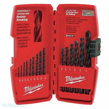 MILWAUKEE Drill Bit Set Black Oxide 15 pcs., 21R660