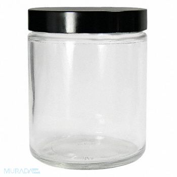 QORPAK Precleaned Jar 120mL Glass Wide PK24, 21RN19