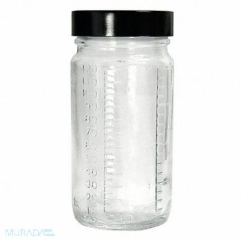 QORPAK Beaker Bottle 60mL Glass Wide PK48, 21RM94