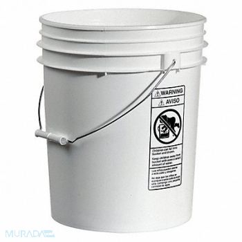 QORPAK Pail Polyethylene White Open Head PK10, 21RN71