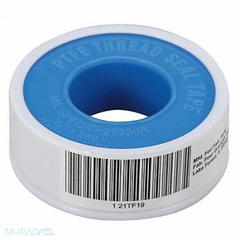 GRAINGER APPROVED Thread Sealant Tape 1/2 W White, 21TF19
