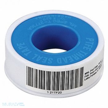 GRAINGER APPROVED Thread Sealant Tape 1/2 W White, 21TF20