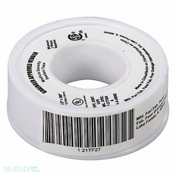 GRAINGER APPROVED Thread Sealant Tape 1/2 W White, 21TF27