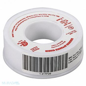 GRAINGER APPROVED Thread Sealant Tape 1/2 W White, 21TF29