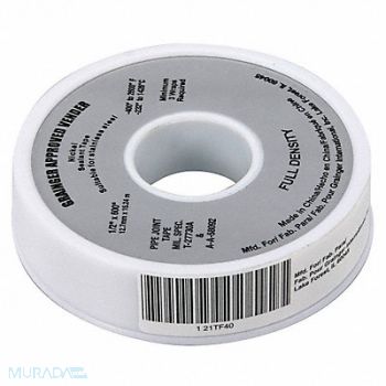 GRAINGER APPROVED Thread Sealant Tape 1/2 W Gray, 21TF40