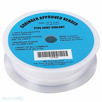 GRAINGER APPROVED Gasket-Making Tape 1/2 W White, 21TF49