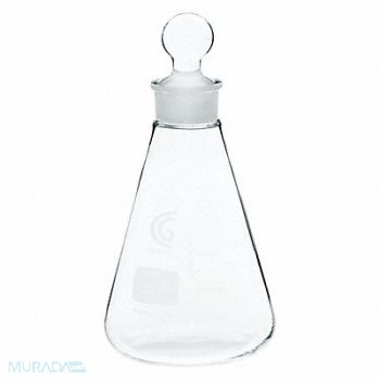 CHEMGLASS Erlenmeyer Flask 125mL Borosilicate, 21UC70