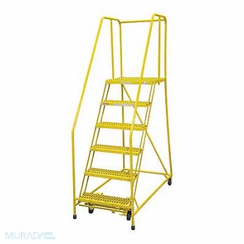 COTTERMAN Rolling Ladder Steel 90In. H. Yellow, 21UT05