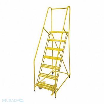 COTTERMAN Rolling Ladder Steel 100In. H. Yellow, 21UW94