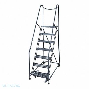 COTTERMAN Rolling Ladder Steel 100In. H. Gray, 21UT57