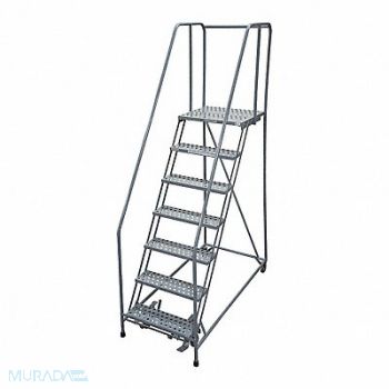 COTTERMAN Rolling Ladder Steel 100In. H. Gray, 21UX04