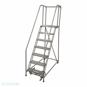 COTTERMAN Rolling Ladder Steel 100In. H. Gray, 21UW85