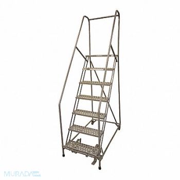 COTTERMAN Rolling Ladder Steel 100In. H. Gray, 21UX02