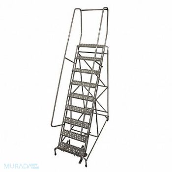 COTTERMAN Rolling Ladder Steel 120In. H. Gray, 21UX54