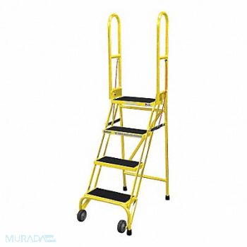 COTTERMAN Rolling Ladder Steel 70In. H. Yellow, 21VF43
