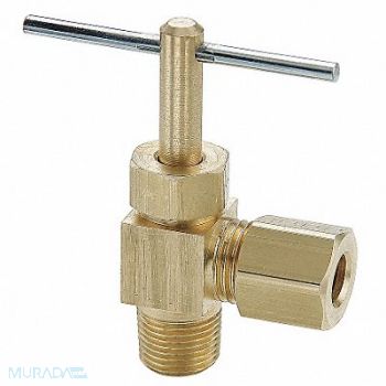 PARKER Needle Valve Angled 3/8 in Compression, 21VL54
