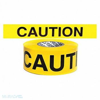 GRAINGER APPROVED Barricade Tape Caution Yellow 500ft, 21YH34