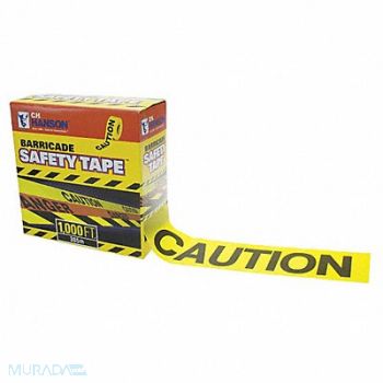 GRAINGER APPROVED Barricade Tape Caution Yellow 1000 ft, 21YH35