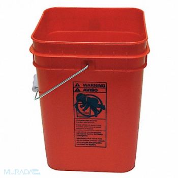 GRAINGER APPROVED K4865 Pail Polyethylene Red Open Head, 21YK49