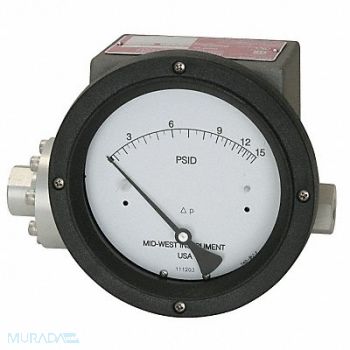 MIDWEST INSTRUMENT Pressure Gauge 0 to 100 psi, 22A556